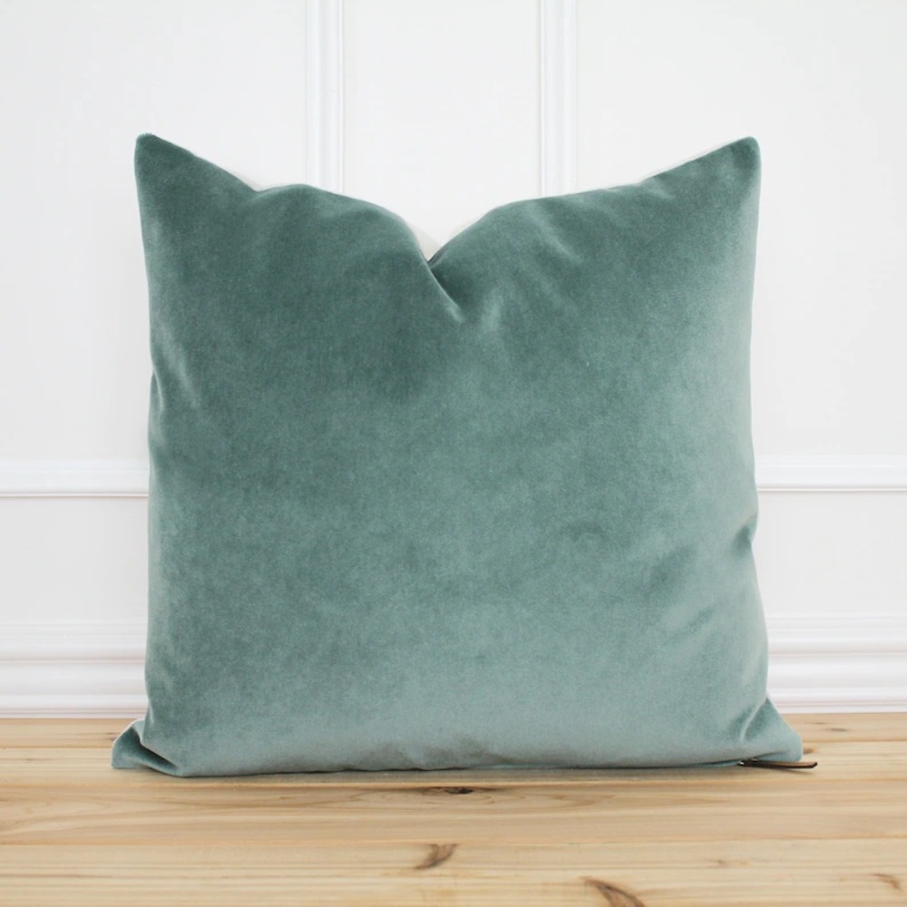 Custom forest green velvet pillow covers